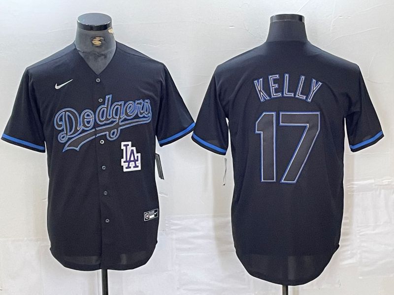 Men Los Angeles Dodgers #17 Kelly Black Fashion Edition 2024 Nike Game MLB Jersey style 1
